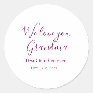 Sticker Rond meilleure grand-mère toujours grands-parents cadea