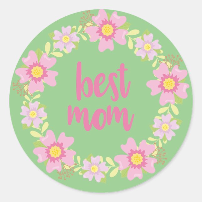 Sticker Rond Meilleure maman (Devant)