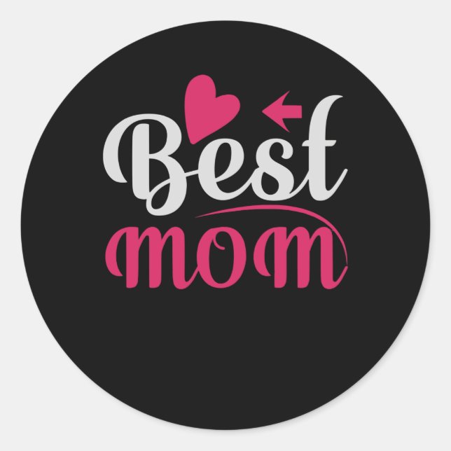 Sticker Rond Meilleure maman (Devant)