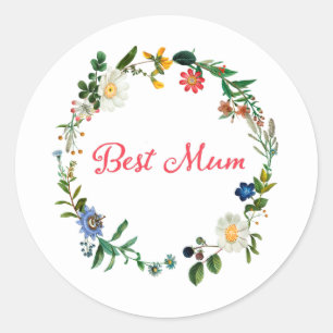 Sticker Rond Meilleure maman - Citation de la Fête des Mères T-