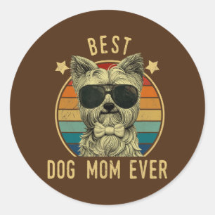 Sticker Rond Meilleure maman de chien jamais