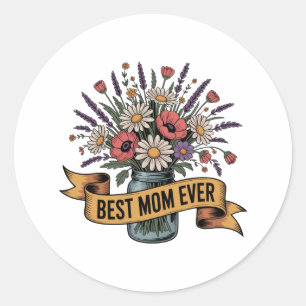 Sticker Rond Meilleure Maman de Tous les Temps