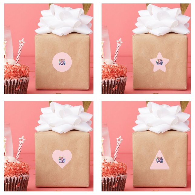 Sticker Rond Meilleure Maman Ever Cœurs & Fleurs (best mom ever stickers and labels flowers hearts)