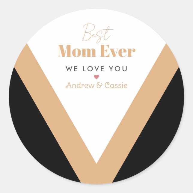 Sticker Rond Meilleure maman jamais (Devant)