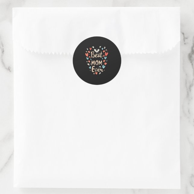 Sticker Rond Meilleure maman jamais (Sac)
