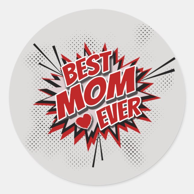 Sticker Rond Meilleure maman jamais (Devant)