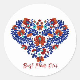 Sticker Rond Meilleure maman jamais Idée cadeau Matyo en hong