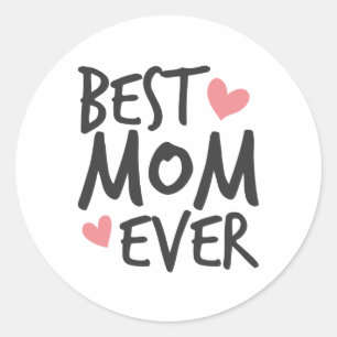 Sticker Rond Meilleure maman jamais la typographie de la Fête d