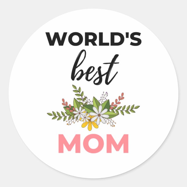 Sticker Rond Meilleure maman noire du monde (Devant)