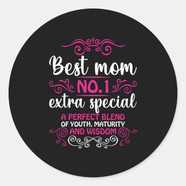 Sticker Rond Meilleure maman numéro un de l'art maman (Devant)