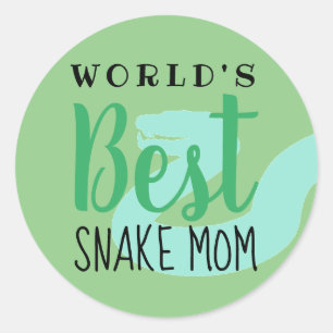 Sticker Rond Meilleure maman serpent du monde - Personnalisable
