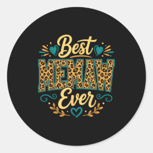 Sticker Rond Meilleure Memaw Jamais Grand-mère Léopard 