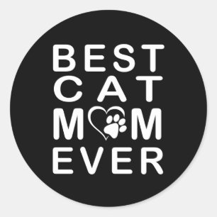 Sticker Rond Meilleure mère de chat