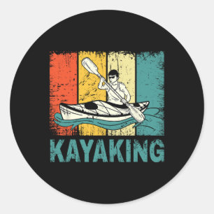 Sticker Rond Meilleure œuvre d'art de kayak pour hommes femmes 