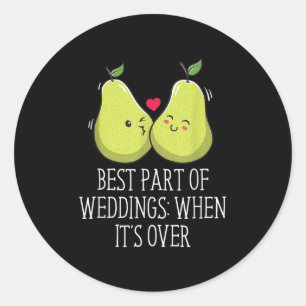 Sticker Rond Meilleure partie des mariages de la mariée et du m