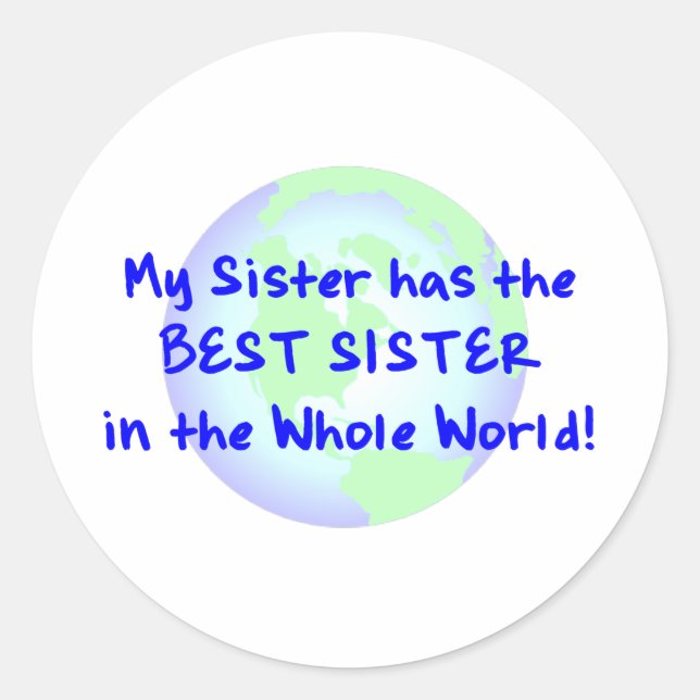 Sticker Rond Meilleure soeur (Devant)