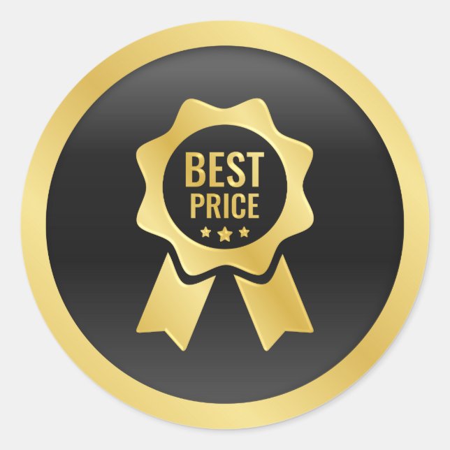 Sticker Rond Meilleure vente de prix (Devant)