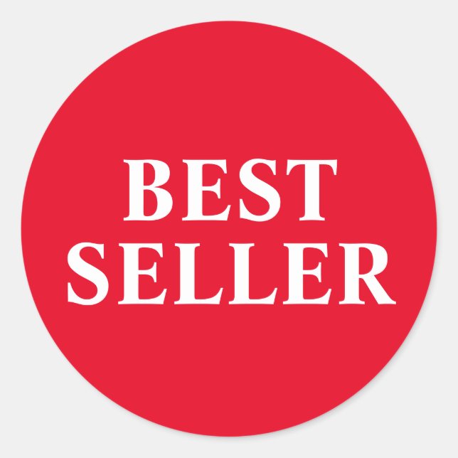 Sticker Rond Meilleure vente rouge (Devant)