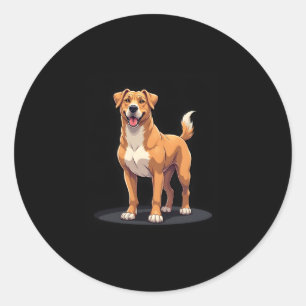 Sticker Rond Meilleure vie avec T-shirt Dogo Canario Long Sleev
