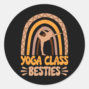 Sticker Rond Meilleures amies Yoga Cl Bff Meilleures amies