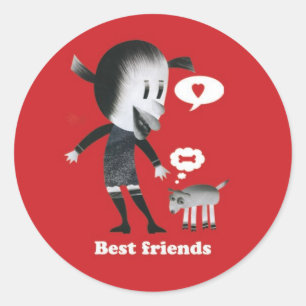 Sticker Rond Meilleurs amis