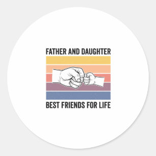 Sticker Rond Meilleurs amis pour la vie père fille vintage Desi