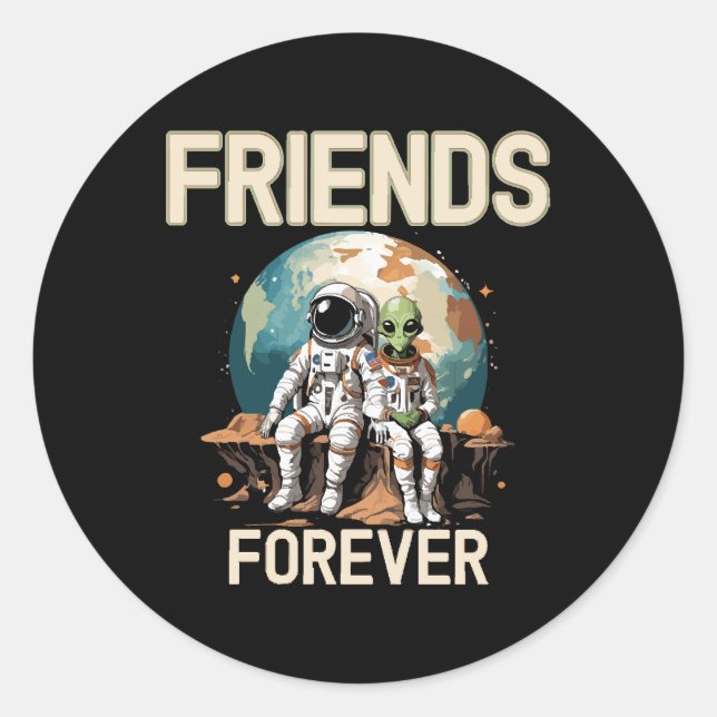 Sticker Rond Meilleurs amis pour toujours  (Devant)