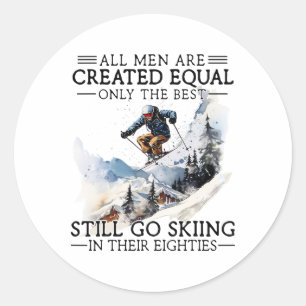 Sticker Rond Meilleurs hommes skient encore dans la soixantaine