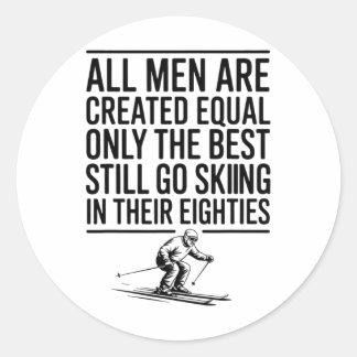 Sticker Rond Meilleurs hommes skient encore dans leur septantai