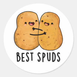 Sticker Rond Meilleurs Puds Amusant Best Buddies Pomme de terre