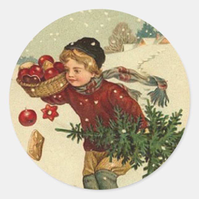 Sticker Rond Meilleurs voeux de Noël (Devant)