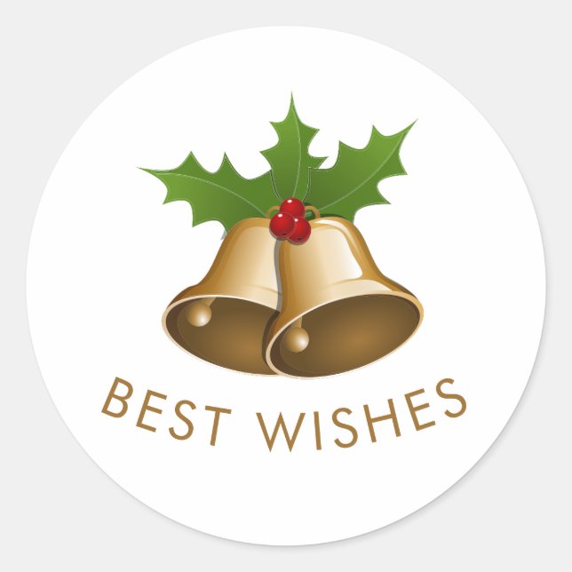 Sticker Rond Meilleurs voeux Jingle Bells (Devant)