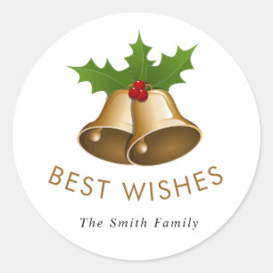 Sticker Rond Meilleurs vœux Jingle Bells Famille Smith