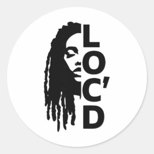 Sticker Rond Mel Afro Locs Verrouillé Pour La Vie Dreadlocks No