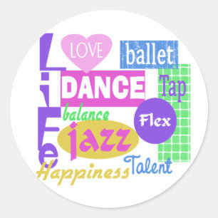 Sticker Rond Mélange de danse