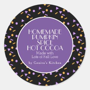 Sticker Rond Mélange de poudres de cacao à la citrouille modern