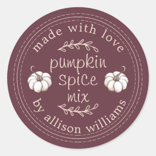 Sticker Rond Mélange d'épices à la citrouille fait maison rusti