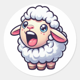 Sticker Rond Mélange mouton de Yawning
