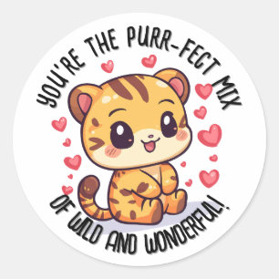 Sticker Rond Mélange parfait de Wild Liger Saint Valentin