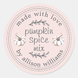 Sticker Rond Mélange rustique fait maison de Pumpkin Spice Rose