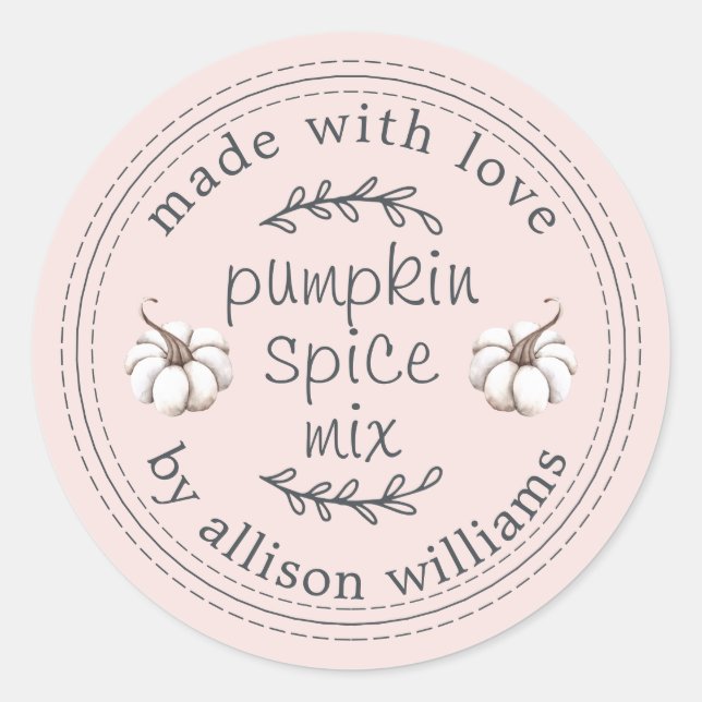 Sticker Rond Mélange rustique fait maison de Pumpkin Spice Rose (Devant)