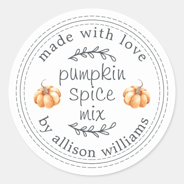 Sticker Rond Mélange rustique fait maison de Pumpkin Spice Simp (Devant)