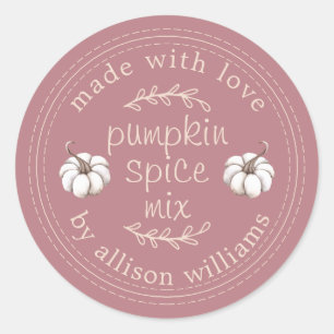 Sticker Rond Mélange Rustique Maison pour Épices à Citrouille R