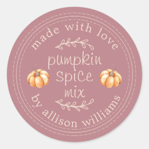 Sticker Rond Mélange Rustique Maison pour Épices à Citrouille R