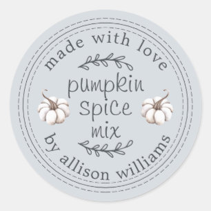 Sticker Rond Mélange Rustique Maison pour Épices à la Citrouill