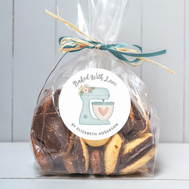 Sticker Rond Mélangeur De Gâteaux Cuisiné Avec Loisir Classic S (Créateur téléchargé)