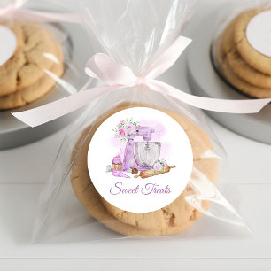 Sticker Rond Mélangeur violet de boulangerie