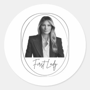Sticker Rond Melania Trump 2025 Première dame Inauguration Phot