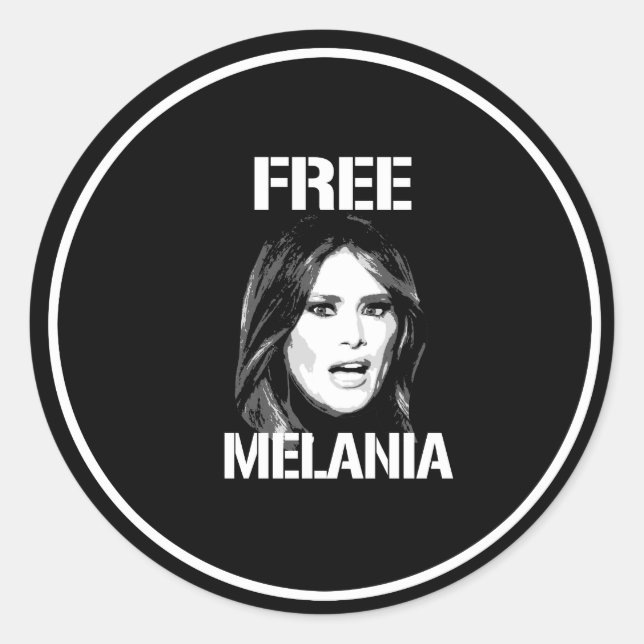 STICKER ROND MELANIE LIBRE - BLANC - (Devant)