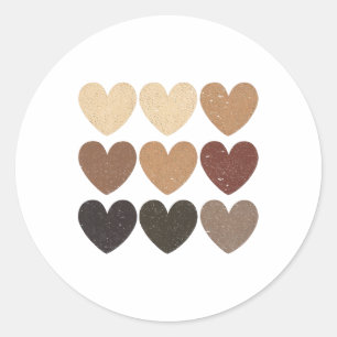 Sticker Rond Melanin Skin Tone Hearts Junetdix Black History